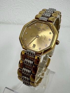 Dior Two-Tone Gold and Silver Ladies Bracelet Watch.